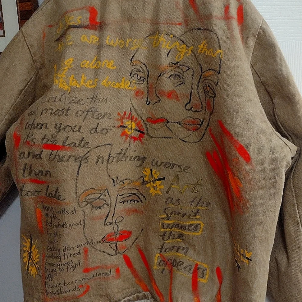 Men's Custom Hand Painted/ Graffiti Prison Issued Jacket - Picture 1 of 12
